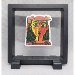 Woman In Hat - Vierkante Zwarte Display 11x11 met museum sticker