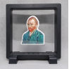 Van Gogh Portret - Vierkante Zwarte Display 11x11 met museum sticker