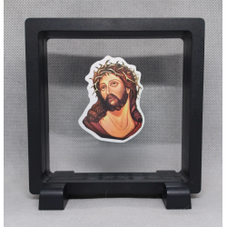 Jesus Christus - Vierkante Zwarte Display 11x11 met museum sticker