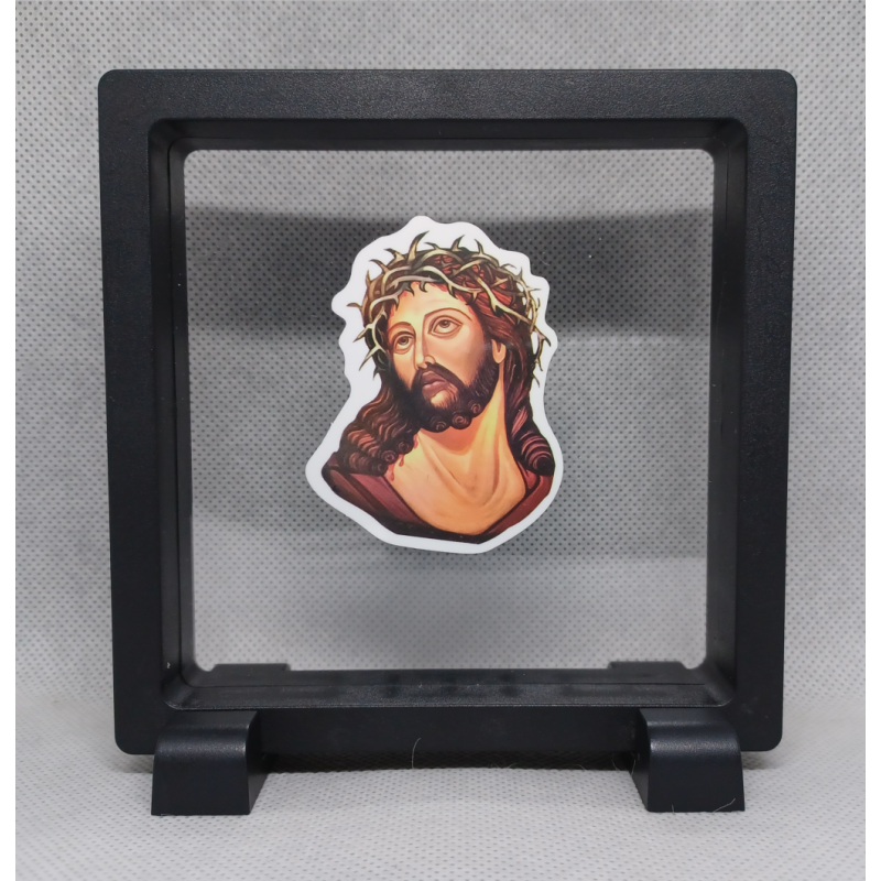 Jesus Christus - Vierkante Zwarte Display 11x11 met museum sticker