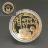 Munten Display 9x9 - Happy Birthday - tekst - Goud - 3