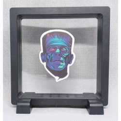 Paarse Frankenstein - Vierkante Zwarte Display 11x11 met sticker