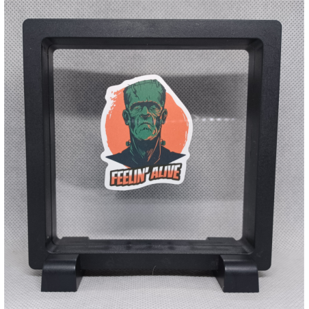 Feelin Alive - Vierkante Zwarte Display 11x11 met sticker