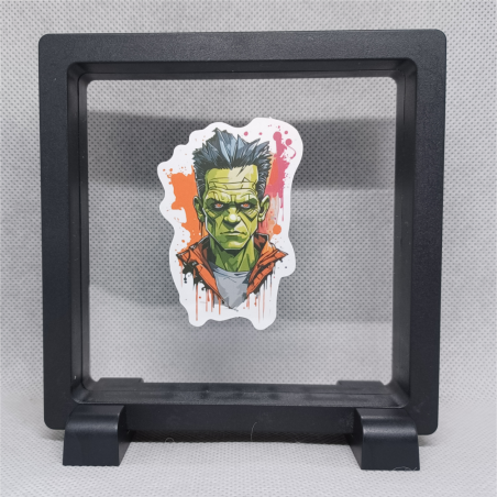 Frankenstein Boy - Vierkante Zwarte Display 11x11 met sticker