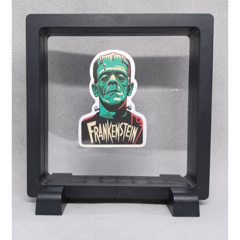 Groene Frankenstein - Vierkante Zwarte Display 11x11 met sticker