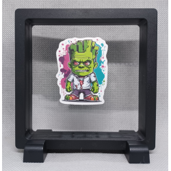 Frankenstein Jongen - Vierkante Zwarte Display 11x11 met sticker