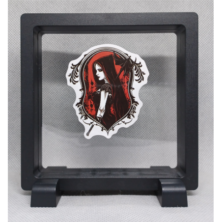 Dark Lady - Vierkante Zwarte Display 11x11 met nacht sticker