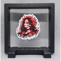 Zombie Lady - Vierkante Zwarte Display 11x11 met nacht sticker