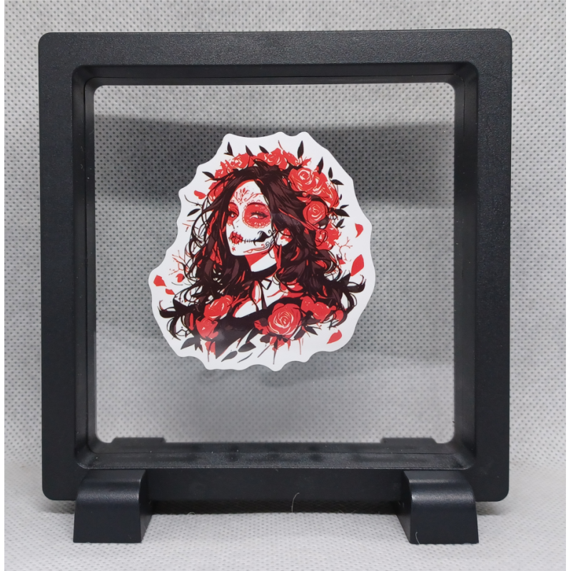 Zombie Lady - Vierkante Zwarte Display 11x11 met nacht sticker