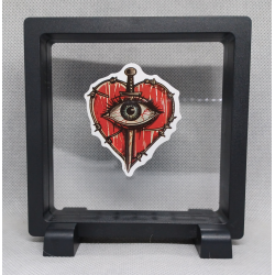 Hart Oog - Vierkante Zwarte Display 11x11 met nacht sticker