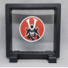 Samurai Rood - Vierkante Zwarte Display 11x11 met samurai sticker