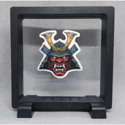 Rode Samurai Masker - Vierkante Zwarte Display 11x11 met samurai sticker