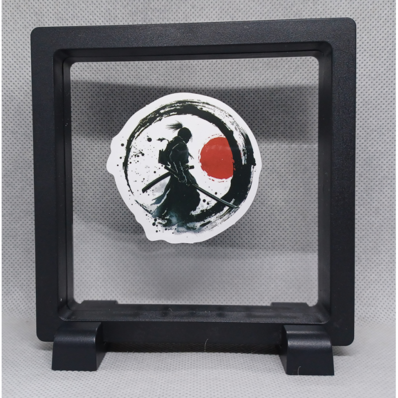 Samurai Rond - Vierkante Zwarte Display 11x11 met samurai sticker