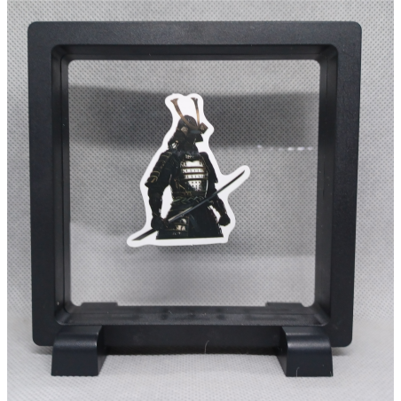 Samurai Bovenlichaam - Vierkante Zwarte Display 11x11 met samurai sticker