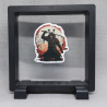 Samurai met zwaard - Vierkante Zwarte Display 11x11 met samurai sticker