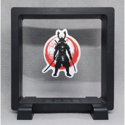 Samurai met zwaarden - Vierkante Zwarte Display 11x11 met samurai sticker