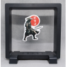 Samurai wit tekst - Vierkante Zwarte Display 11x11 met sticker