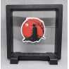 Lopende Samurai - Vierkante Zwarte Display 11x11 met sticker