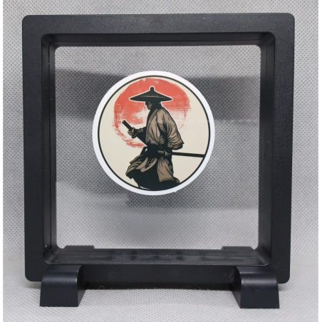 Vintage Samurai - Vierkante Zwarte Display 11x11 met samurai sticker