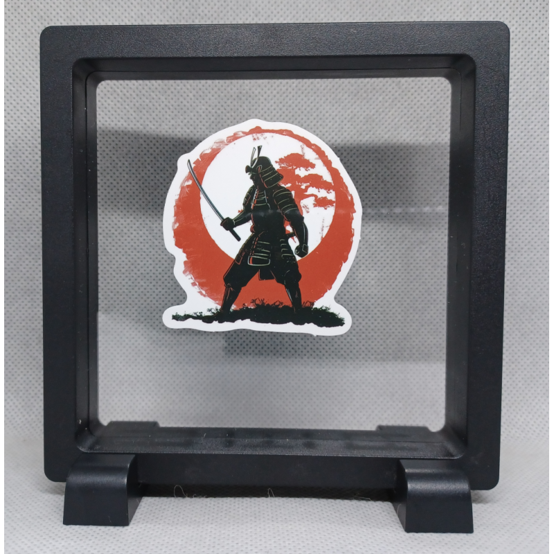 Bonsai Samurai - Vierkante Zwarte Display 11x11 met samurai sticker