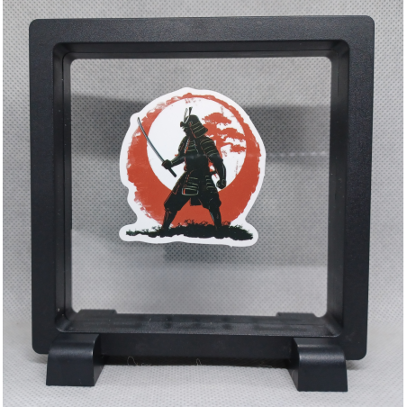 Bonsai Samurai - Vierkante Zwarte Display 11x11 met samurai sticker