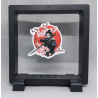 Samurai Kersenbloemen - Vierkante Zwarte Display 11x11 met sticker