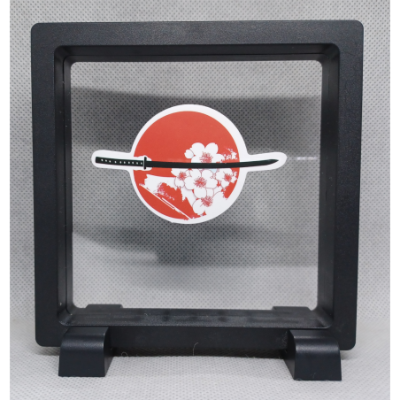 Katana - Vierkante Zwarte Display 11x11 met samurai sticker