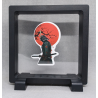 Samurai Rode Zon - Vierkante Zwarte Display 11x11 met sticker