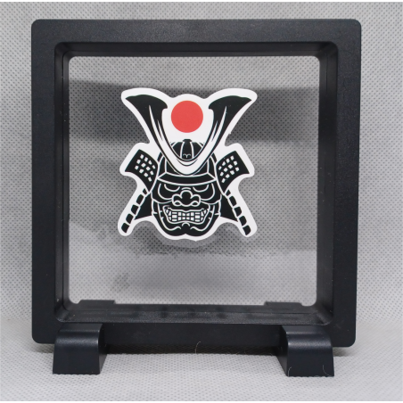 Zwarte Samurai Masker - Vierkante Zwarte Display 11x11 met sticker