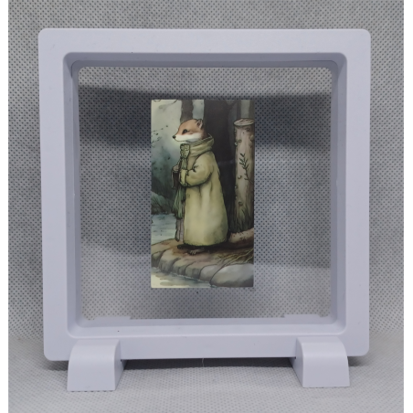 Meneer Otter - Vierkante Witte Display 11x11 met vintage sticker