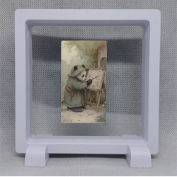 Panda Schilder - Vierkante Witte Display 11x11 met vintage sticker