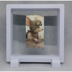 Piloot Muis - Vierkante Witte Display 11x11 met vintage sticker