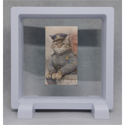 Politie Kat - Vierkante Witte Display 11x11 met vintage sticker