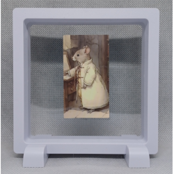 Muis in Huis - Vierkante Witte Display 11x11 met vintage sticker