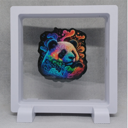 Panda - Vierkante Witte Display 11x11 met kleuren sticker