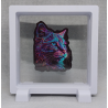 Paarse Poes - Vierkante Witte Display 11x11 met kleuren sticker