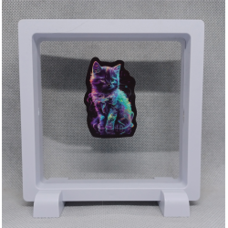 Kitten - Vierkante Witte Display 11x11 met kleuren sticker