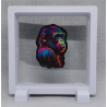 Chimpansee - Vierkante Witte Display 11x11 met kleuren sticker