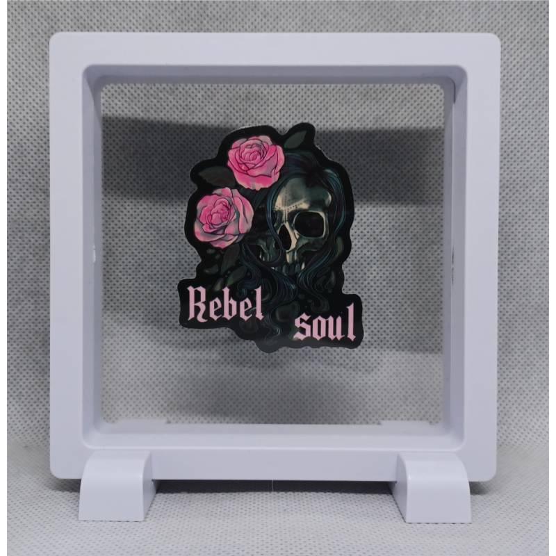 Rebel Soul - Vierkante Witte Display 11x11 met roze magie sticker