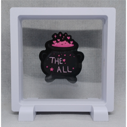 The All - Vierkante Witte Display 11x11 met roze magie sticker