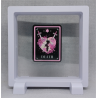 Death - Vierkante Witte Display 11x11 met roze magie sticker