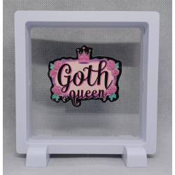 Goth Queen - Vierkante Witte Display 11x11 met roze magie sticker