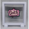 Goth Queen - Vierkante Witte Display 11x11 met roze magie sticker