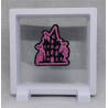 Spookhuis - Vierkante Witte Display 11x11 met roze magie sticker