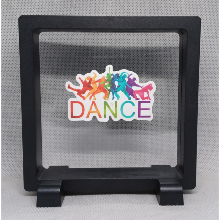 Dance Dansers - Vierkante Zwarte Display 11x11 met dans sticker