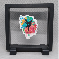 Breakdancer silhouet - Vierkante Zwarte Display 11x11 met dans sticker