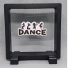 Dance 4 silhouetten - Vierkante Zwarte Display 11x11 met dans sticker