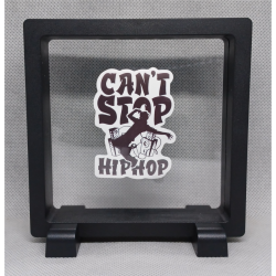 Can`t stop hip hop - Vierkante Zwarte Display 11x11 met dans sticker