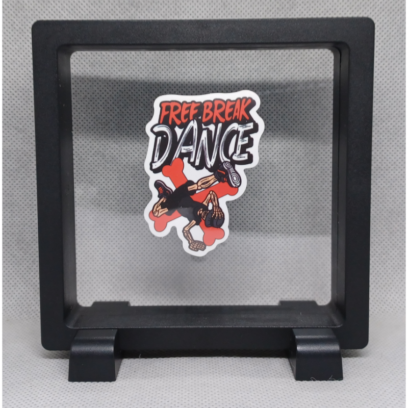 Free Break Dance - Vierkante Zwarte Display 11x11 met dans sticker