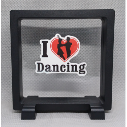 I love dancing - Vierkante Zwarte Display 11x11 met dans sticker